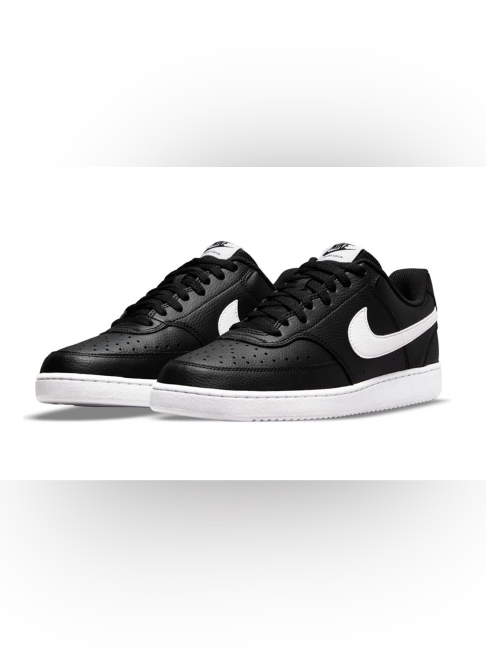 Nike Black and White Low-Cut Swoosh Sneakers